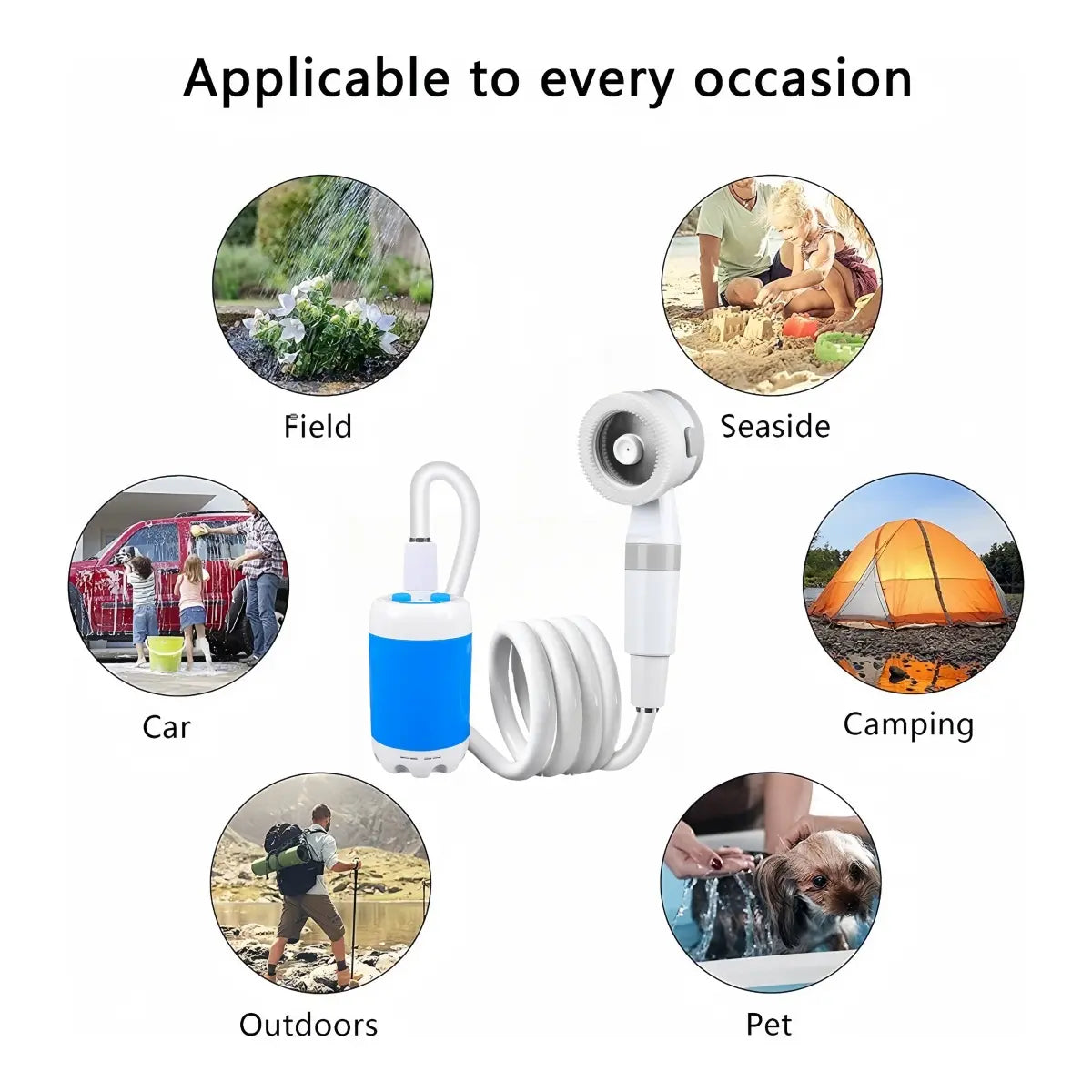 🚿Portable shower, handheld electric shower, outdoor shower equipment for camping and hiking, pet cleaning, car washing, camping equipment, camping supplies, travel accessories, apartment shower tools