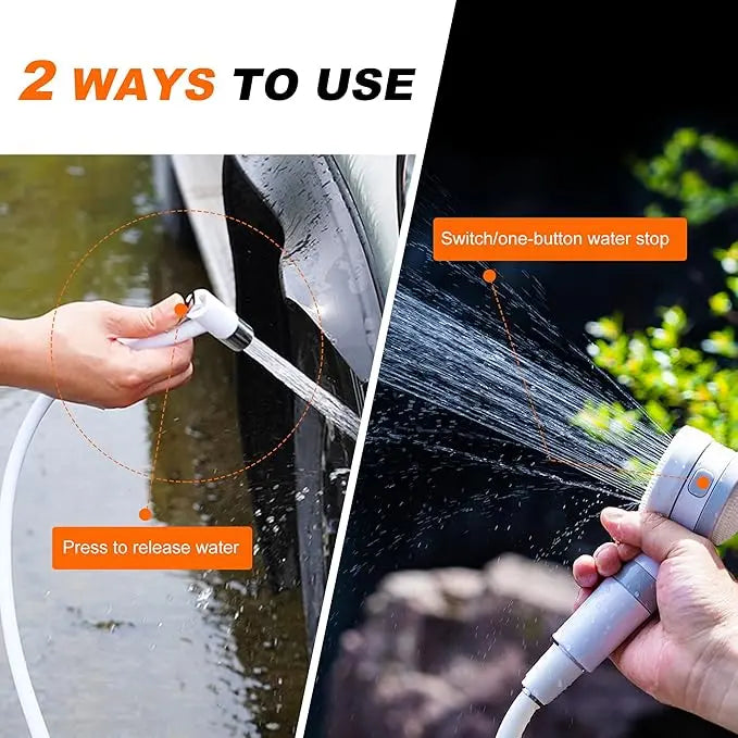 🚿Portable shower, handheld electric shower, outdoor shower equipment for camping and hiking, pet cleaning, car washing, camping equipment, camping supplies, travel accessories, apartment shower tools