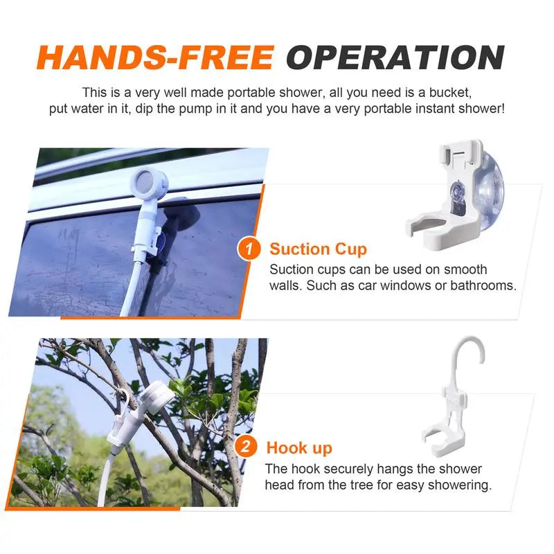 🚿Portable shower, handheld electric shower, outdoor shower equipment for camping and hiking, pet cleaning, car washing, camping equipment, camping supplies, travel accessories, apartment shower tools