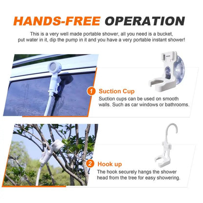 🚿Portable shower, handheld electric shower, outdoor shower equipment for camping and hiking, pet cleaning, car washing, camping equipment, camping supplies, travel accessories, apartment shower tools