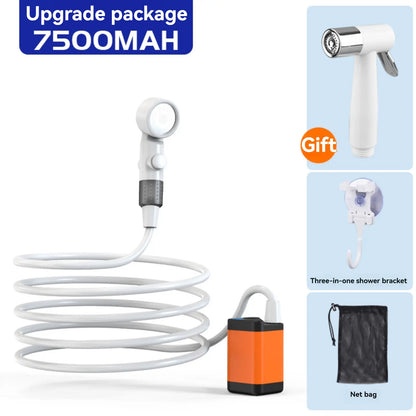 🚿Portable shower, handheld electric shower, outdoor shower equipment for camping and hiking, pet cleaning, car washing, camping equipment, camping supplies, travel accessories, apartment shower tools